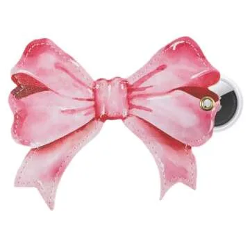 Sonix Keychain Case Compatible with Apple AirTag | Protective AirTag Cover Keychain | Pink Bow