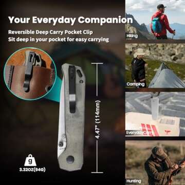 Kizer Begleiter 2 Green Micarta 154CM Blade EDC Knife