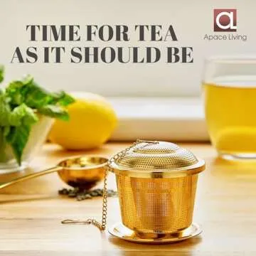 Tea Infuser (Set of 2) with Tea Scoop and Drip Dray - Ultra Fine Tea Strainer for Loose Leaf Tea - Stainless Steel Tea Steeper for a Superior Brewing Experience