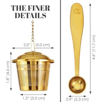 Tea Infuser (Set of 2) with Tea Scoop and Drip Dray - Ultra Fine Tea Strainer for Loose Leaf Tea - Stainless Steel Tea Steeper for a Superior Brewing Experience