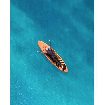 Cooyes Inflatable 10.6’x32’'x6’' (19.4 lbs) Stand Up Paddle Board with SUP Accessories & Backpack, Removable Fin, Ankle Leash, Adjustable Paddle, Hand Pump, Waterproof Phone Case, ISUP for Beginners