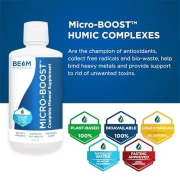 BEAM Minerals Micro-BOOST Humic Mineral Blend | Plant-Based Multi Minerals Supplement & Electrolytes Liquid | Micronutrients Supplements | Deficiency Support | Pure Natural Antioxidant | Keto Friendly