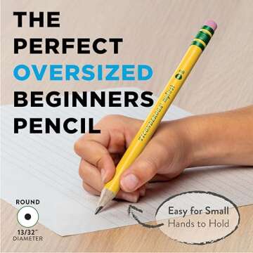 Ticonderoga My First Wood-Cased Pencils, Pre-Sharpened, 2 HB, With Sharpener, Yellow, 4 Count