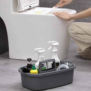 JiatuA Large Cleaning Caddy Portable Organizer Dark Gray