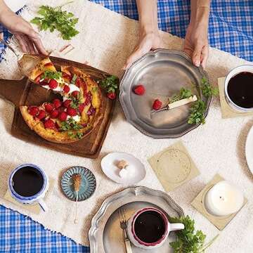 WORHE Marble Coaster for Drinks Absorbent with Cork Base Set of 4 Square Coasters for Coffee Natural Marble Stone for Housewarming Home Decor Tabletop Protection Party Hotel Bar (DL022)