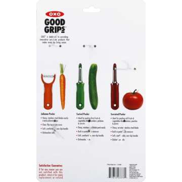 OXO Good Grips 3-Piece Peeler Set - Green/Orange/Red, 10-inch