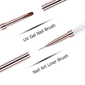 Ycyan Dual-ended Nail Brush Set for Stunning Nail Art