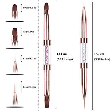 Ycyan Dual-ended Nail Brush Set for Stunning Nail Art