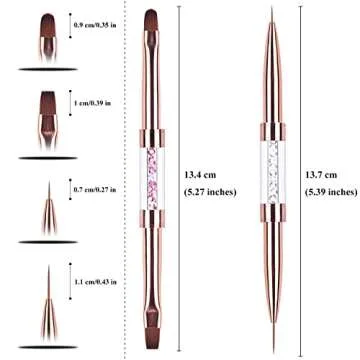Ycyan Dual-ended Nail Brush Set for Stunning Nail Art