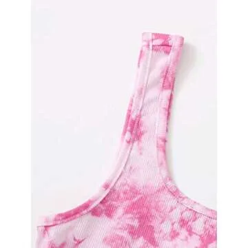 Shop Verdusa Women's Hot Pink Tie Dye Crop Tank Top