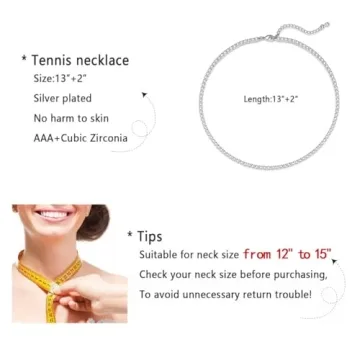 14K Silver Tennis Necklace for Women – Dainty & Elegant