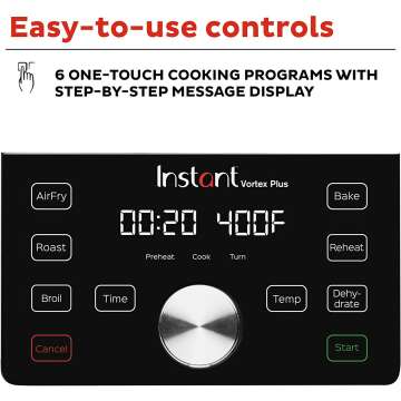 Instant Vortex Plus Air Fryer Oven 6 Quart 6-in-1