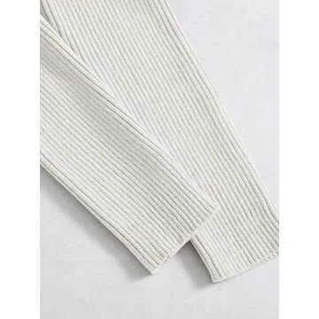 Floerns Women's Tie Front Long Sleeve Rib Knit Shrug Sweaters Cardigan Crop Top White M