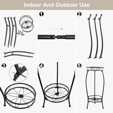 Sturdy YHIJURS 2 Tier Plant Stand for Indoor Outdoor Use