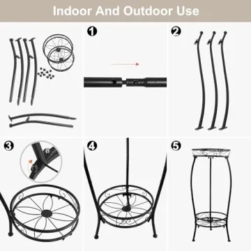 Sturdy YHIJURS 2 Tier Plant Stand for Indoor Outdoor Use