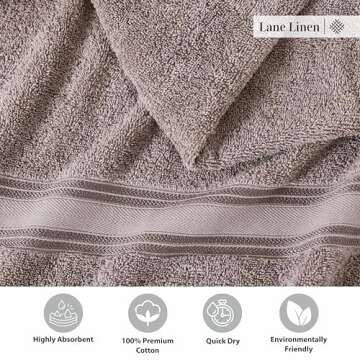 LANE LINEN Large Bath Towels - 100% Cotton Bath Sheets Extra Large, Oversized Bath Towels for Adults, Zero Twist, Quick Dry Bath Sheet Set, Body Towels, 4 Piece Bath Towel Sets for Bathroom- Platinum