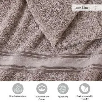 LANE LINEN Large Bath Towels - 100% Cotton Bath Sheets Extra Large, Oversized Bath Towels for Adults, Zero Twist, Quick Dry Bath Sheet Set, Body Towels, 4 Piece Bath Towel Sets for Bathroom- Platinum