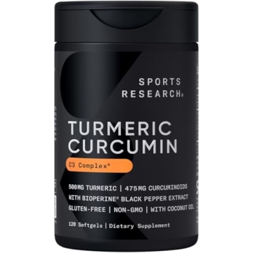 Sports Research Turmeric Curcumin Softgels with Bioperine