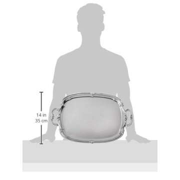 Winco CMT-1912 Oblong Tray with Integrated Handle, Chrome,Medium