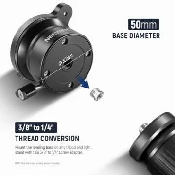 NEEWER Tripod Leveling Base (⌀50mm) Camera Leveler, Bubble Level Aluminum Adjusting Plate with 1/4" 3/8" Mounting Screw Tripod Head Compatible with Canon Nikon Sony DSLR Camera Camcorder, GM11