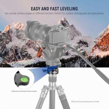 NEEWER Tripod Leveling Base (⌀50mm) Camera Leveler, Bubble Level Aluminum Adjusting Plate with 1/4" 3/8" Mounting Screw Tripod Head Compatible with Canon Nikon Sony DSLR Camera Camcorder, GM11
