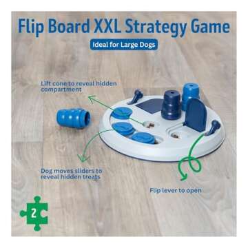 TRIXIE Flip Board XXL Dog Puzzle Toy, Intermediate (Level 2) Strategy Game, Dog Activity Treat Toy for Dogs