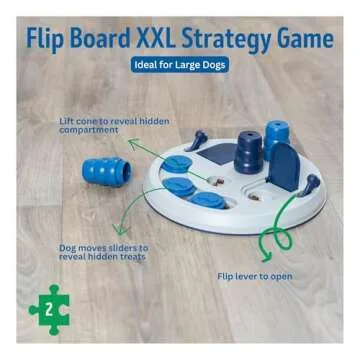 TRIXIE Flip Board XXL Dog Puzzle Toy, Intermediate (Level 2) Strategy Game, Dog Activity Treat Toy for Dogs