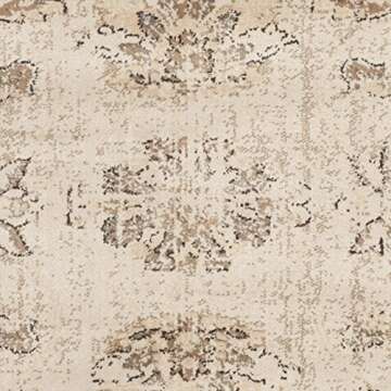 SAFAVIEH Vintage Collection Accent Rug - 4' x 5'7", Stone, Oriental Distressed Viscose Design, Ideal for High Traffic Areas in Entryway, Living Room, Bedroom (VTG117-440)