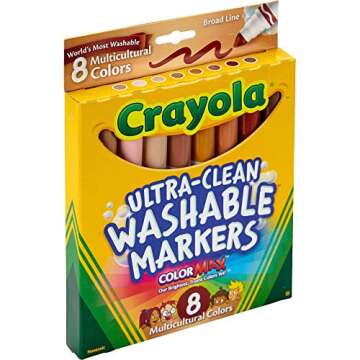 Crayola Multicultural Markers, Washable Broad Line Markers, 8 Count