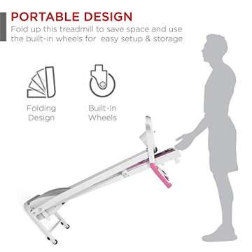 Best Choice 5 Speed Treadmill with Water Bottle Holder