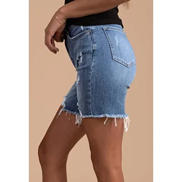 Trendy Slim Ripped Jean Shorts for Women and Teens