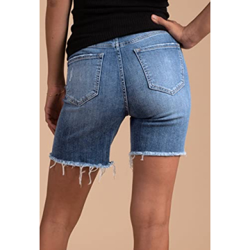 Trendy Slim Ripped Jean Shorts for Women and Teens