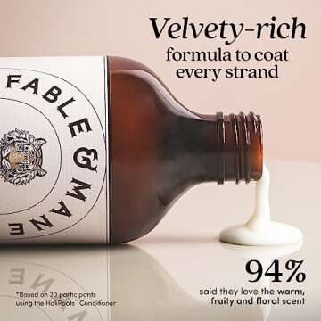 Fable & Mane Holiroots Conditioner for Women - Moisturizing for Damaged, Dry Hair with Turmeric, 8.5 FL oz