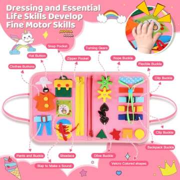 AJsupojouet Toddler Busy Board，Busy Book Montessori Toys，Toys for 3 Year Old Girl Birthday Gift?...