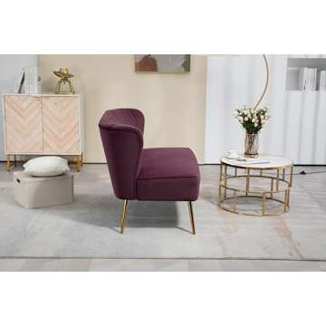 ZOBIDO Velvet Couch Modern Loveseat Sofa Twin Size Contemporary Sofas Upholstered Couch with Contemporary Velvet Upholstered Sofa Couch for Living Room and Bedroom (Dark Purple)