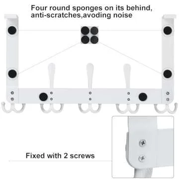 WEBI Over The Door Hooks,Door Hanger,Triple Door Hooks for Hanging White Over The Door Towel Rack,Door Coat Hanger,Over Door Coat Rack for Clothes,Towels,Back of Bathroom