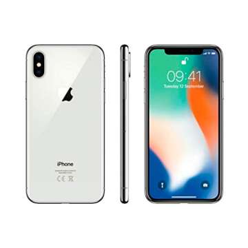 Apple iPhone X, GSM Unlocked 5.8", 64 GB - Silver