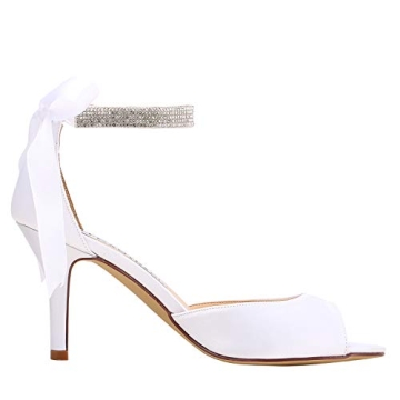 ELEGANTPARK Women Peep Toe High Heel Wedding Sandals