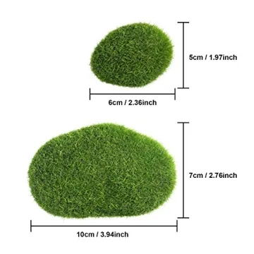 TecUnite Artificial Moss Rocks - 20 Decorative Faux Stones