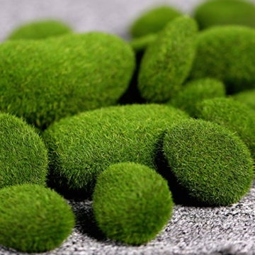 TecUnite Artificial Moss Rocks - 20 Decorative Faux Stones