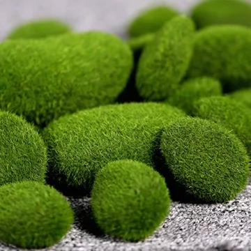 TecUnite Artificial Moss Rocks - 20 Decorative Faux Stones