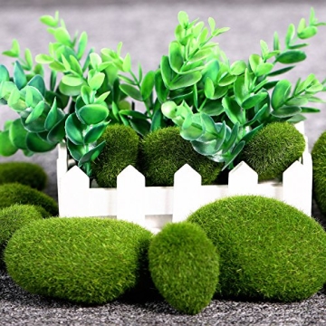 TecUnite Artificial Moss Rocks - 20 Decorative Faux Stones
