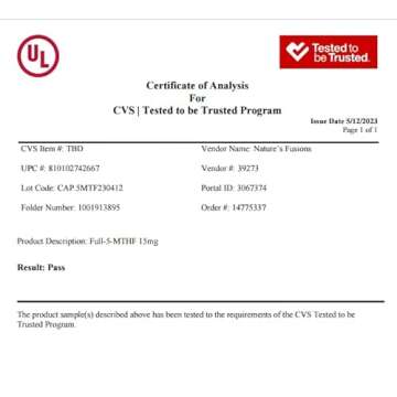 Nature's Fusions Nutri 5-MTHF L Methylfolate 15MG - 120 Tablets