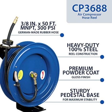 Cyclone Pneumatic 3/8" x 50ft Retractable Air Hose Reel