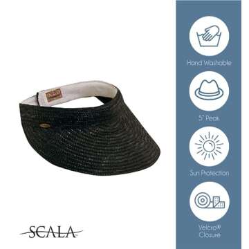 Scala Women's Sewn Braid Visor for Sun Protection