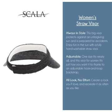 Scala Women's Sewn Braid Visor for Sun Protection