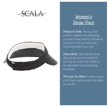 Scala Women's Sewn Braid Visor for Sun Protection