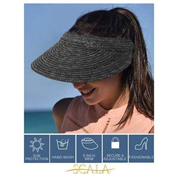 Scala Women's Sewn Braid Visor for Sun Protection