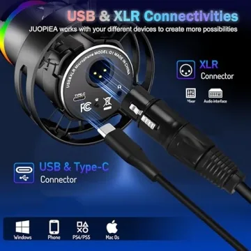 Dynamic XLR USB Gaming Microphone Kit for Streamers