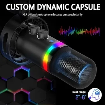 Dynamic XLR USB Gaming Microphone Kit for Streamers